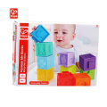 Amazon Hot Sale 3D Silicone Rubber Teether Building Blocks Baby Educational Toys